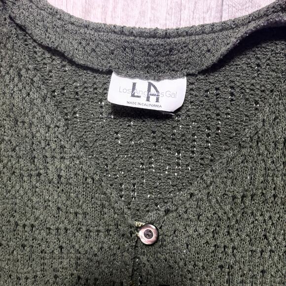 Vintage 90's Knit Cropped Short Sleeve Cardigan No Size - Picture 4 of 5